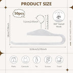 Novabright 50 Pack Velvet Pants Hangers, Slim Open Ended Design, White - Image 2