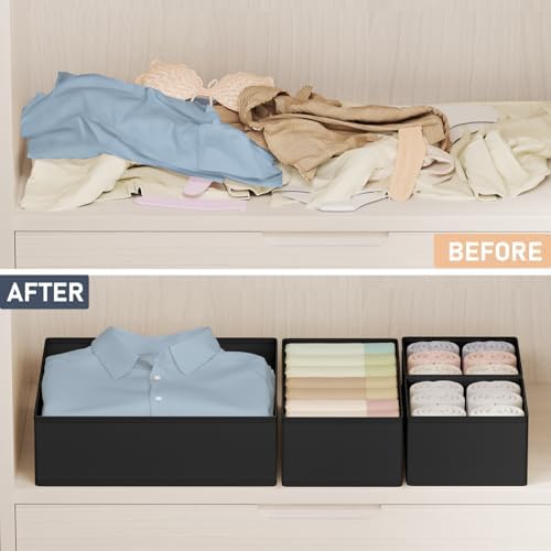DIMJ Drawer Organizer Clothes Storage - 24 Pack Baby Dresser Organizer for Nursery, Small Fabric Closet Drawer Organizer Bins for Underwears Socks, Foldable Storage Dividers Organization for Bedroom - Image 5