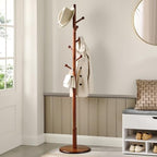 VASAGLE Solid Wood Coat Rack, Free Standing, 8 Hooks, 3 Height Options - Image 2