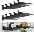 Blulu 10 Pcs 12" Gridwall Knife Shelf Bracket with Lip Metal Wire Gridwall Brackets Hooks Grid Wall Panels Hanger Heavy Duty Shelf Grid Wall Accessories for Home Business Boutique Display (Black) by Blulu
