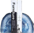 JIC Gem Blue Agate Geode Bookends Anti-Slip Rubber Bumpers Decor 2-3 Lbs by JICGem%C2%AE