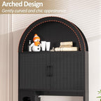 Spurgehom Over Toilet Storage Cabinet, Bathroom Arch Organizer, Black - Image 5
