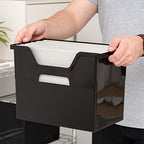 IRIS USA 4-Pack Large Desktop File Box with Open Lid, Black - Image 6