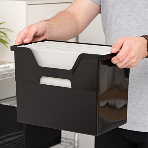 IRIS USA 4-Pack Large Desktop File Box with Open Lid, Black - Image 6