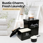 Farmhouse Metal Laundry Detergent Pod Container With Dryer Sheet Holder - Image 6