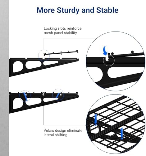 FLEXIMOUNTS 2-Pack 2x4ft 24-inch-by-48-inch Wall Shelf Garage Storage Rack Wall Mounted Floating Shelves, Black, Classic Series - Image 5