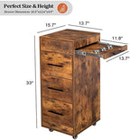 Salon Trolley Cart with Wheels, 3-Drawer Rolling Hair Styling Station, Mobile Beauty Trolley with Hot Tools Holder, Storage for Salon, Barbershop, Spa & Tattoo, Rustic Brown - Image 7