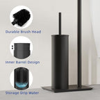 RUACQ Toilet Paper Holder Stand with Toilet Brush & Holder Set, Matte Black - Image 5