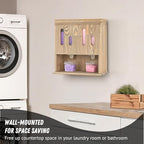 Wood Scent Bead Dispenser, Besuerte 2-in-1 Wall-Mounted Laundry Beads Dispenser & Powder Laundry Detergent Dispenser, Powder Detergent Dispenser For Laundry Room Organization And Storage, Rustic Brown - Image 4