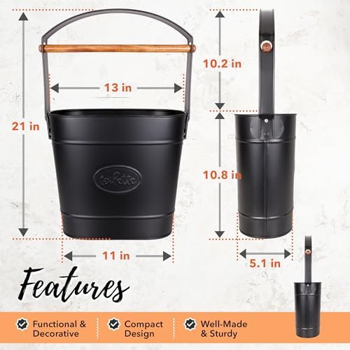 Autumn Alley Farmhouse Toilet Paper Holder Stand – Free Standing Bathroom Tissue Holder in Matte Black – Reserve Storage for Extra Rolls – Magazine Stand – Farmhouse Bathroom DecorBlack - Image 4