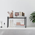 Nxconsu Stackable Cabinet Shelf Organizer 2 Pack, Standard Tall Black - Image 6