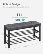 SONGMICS Shoe Bench, Storage Bench, Entryway Bench with Cushion - Image 3