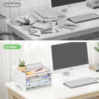 Bamboo File Organizer for Desk, Desktop Paper Tray and Mail Holder - Image 5