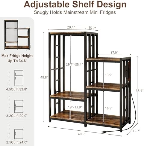 MAJALiS Mini Fridge Microwave Combo Stand Cabinet Shelf with Storage Space - Image 2