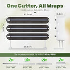 Aluminum Foil & Plastic Wrap Dispenser with Cutter - Magnetic & No-Drill Wall Mount, Cling Film Dispenser with Paper Towel Holder, Space-Saving 4-in-1 Kitchen Organizer - Fits 12" Roll, Black - Image 6