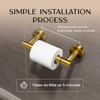 Day Moon™ - Toilet Paper Holder - Modern Roll Holder for Bathroom - 2 Pack - Wall Mount, Gold - Image 5