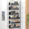 HuggieGems Metal Magnetic Spice Rack for Refrigerator Matt Black, 6 Pack by HuggieGems