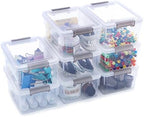 8Packs 1.3Qt Small Storage Bins with Lids,Stackable Clear by Anywish