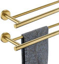 JQK Double Towel Bar 27 Inch, Brass Gold Useable Length 24 Inch 304 Stainless Steel Thicken 0.8mm Bath Towel Rack for Bathroom, Towel Holder Wall Mount 2 Pack, TB100L24-BG-P2 by Homeimprovement