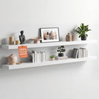 Homeforia 60 Inch Floating Shelves, High-End Solid Pine Wood, Set of 2 by Homeforia