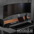 ULTRARM Moodular Wooden Monitor Stand Desk Organizer, Large 45.6" Oak - Image 2