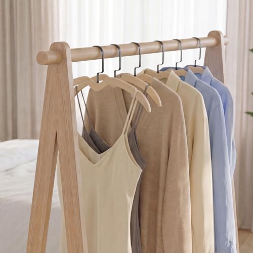 StorageWorks Wooden Hangers 18 Pack, Space Saving No Bump Hangers, Wood - Image 6