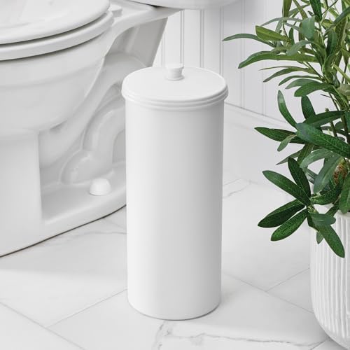 iDesign Freestanding Bathroom Toilet Paper Storage Holder, 2-Pack, White - Image 3