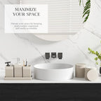 6-Piece Beige Bathroom Set - Sleek Resin Bathroom Accessories Set with Soap Dispenser, Toothbrush Holder, Vanity Tray, Tumbler & Apothecary Jars for Small Spaces - Image 6