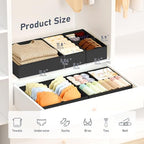 DIMJ Drawer Organizer Clothes, 30 Pack Dresser Organizer, Foldable Closet Organizers and Storage, Fabric Dresser Bins, Drawer Dividers for Nursery, Baby Clothes, Underwears, Sock,Black - Image 2