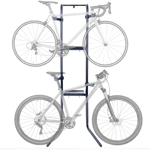 Delta Cycle DeltaGravity Connect 2 Bike Storage Rack - Gravity Fully Adjustable Bike Storage Garage For Road, MTB, and Hybrid Bicycles - Vertical Bike Rack Holds Up To 200 lbs by deltaCycleandHome