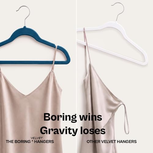 66 Pack Navy Blue Velvet Hangers Non Slip, Felt Hangers - Image 4
