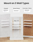 Amada 23.6" Floating Shelves for Wall Decor & Storage, Set of 3, White - Image 7
