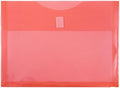 JAM PAPER Plastic Expansion Envelopes with Hook & Loop Closure - Letter Booklet - 9 3/4 x 13 with 1 Inch Expansion - Red - 12/Pack by JAMPaper
