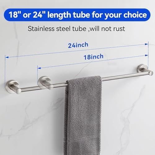 BGL Bathroom Accessories Set 4-Pieces Shiny Brushed Nickel Zinc Alloy Wall Mounted Towel Racks for Bathroom - Image 2