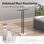 KES Standing Towel Rack, 37", Marble Base, 304 Stainless Steel, Matte Black - Image 5