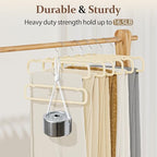 Velvet Felt Pants Hangers 60 Pack, with Cascading Hooks (Ivory) - Image 7