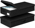 punemi 6 in Tall Under Bed Storage Containers with Lid, 2Pack, Black by Punemi