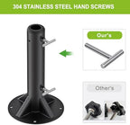 Dolibest Heavy Duty Deck Mount Umbrella Holder with Plastic Sleeve, Fully Welded Steel Patio Umbrella Base up to 2'' Poles, Outdoor Umbrella Stand for Patio Table, Balcony, Decks, Docks (Enhanced) - Image 4