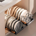 Pots and Pans Organizer Under Cabinet 2 Pack, Pull-Out Cabinet Organizer for Pot Lids, Bakeware, Dishes, 8 Adjustable Dividers (Black by Unknown