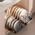 Pots and Pans Organizer Under Cabinet 2 Pack, Pull-Out Cabinet Organizer for Pot Lids, Bakeware, Dishes, 8 Adjustable Dividers (Black by Unknown