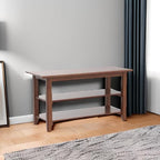 XKZG Shoe Rack Bench Wooden Shoe Storage Bench Entryway Bench, Brown, 31.5" - Image 5