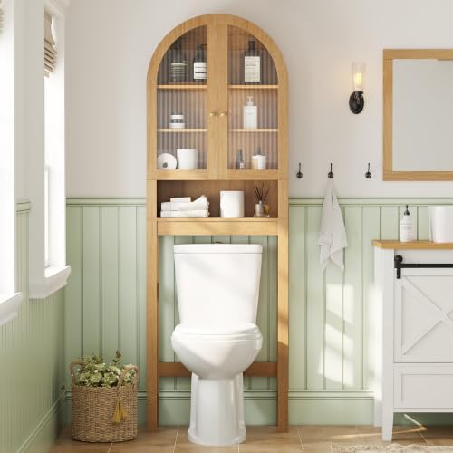 Arched Over The Toilet Storage Cabinet with Acrylic Door by MoomJiee