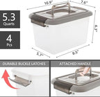 Citylife 4 Packs 6 QT Plastic Storage Bins with Latching Lids Stackable Storage Containers for Organizing Clear Storage Box for Garage, Closet, Kitchen - Image 2
