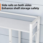 Over The Toilet Storage with Side Rack, 4-Tier Over Toilet Storage Rack with Thick Wood Top Shelf & 3 Small Side Shelves, Freestanding Bathroom Organizer for Bathroom, Laundry, Balcony (White) - Image 3