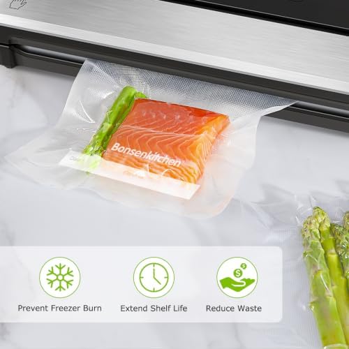 Bonsenkitchen Precut Vacuum Sealer Bags 200 Quart 8" x 12", BPA Free - Image 4