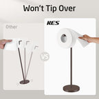 KES Bronze Toilet Paper Holder Stand, 26" H Free Standing, Heavy Base - Image 3