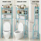 GloTika 3-Tier Over Toilet Storage, Anti-Tilt, 64" H, Blue - Image 2