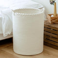 72L Woven Laundry Hamper,Cotton Tall Wicker Laundry Basket for Blankets,Clothes,Pillows,Toys,Shoes Large Laundry Bin White by Homlikelanfocusonhomestorageanddecorationfordecades
