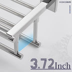 KOKOSIRI Bathroom Towel Rack Towel Holder 32 Inches Bath Towel Shelf with Double Towel Bars Wall Mounted, Polished Chrome Stainless Steel B6005CH-L32 - Image 4