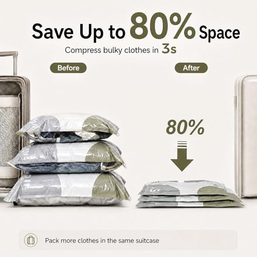 15 Pack Travel Vacuum Bags with Pump: Save 50% with Promo Code: 9ZUJ34ZR - Image 2